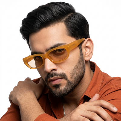 Eyejack Orange Rectangle Sunglasses for Men & Women (3563CL984)