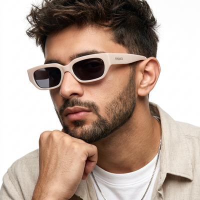 Eyejack White Rectangle Sunglasses for Men & Women (3563CL987)