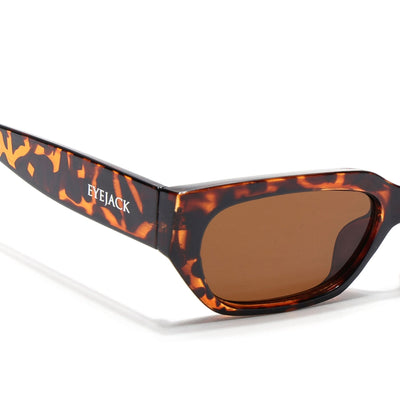 Eyejack Demi Brown Rectangle Sunglasses for Men & Women (3563CL988)
