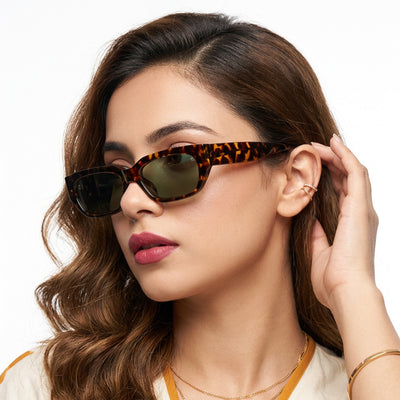 Eyejack Demi Brown Rectangle Sunglasses for Men & Women (3563CL989)