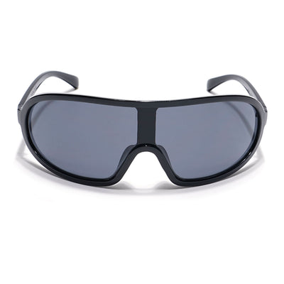 Eyejack Black Wrap Around Sunglasses for Men & Women (3699CL901)