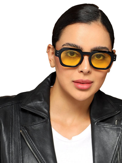 Milan - Black Round Sunglasses I Yellow Lense (3717CL991)