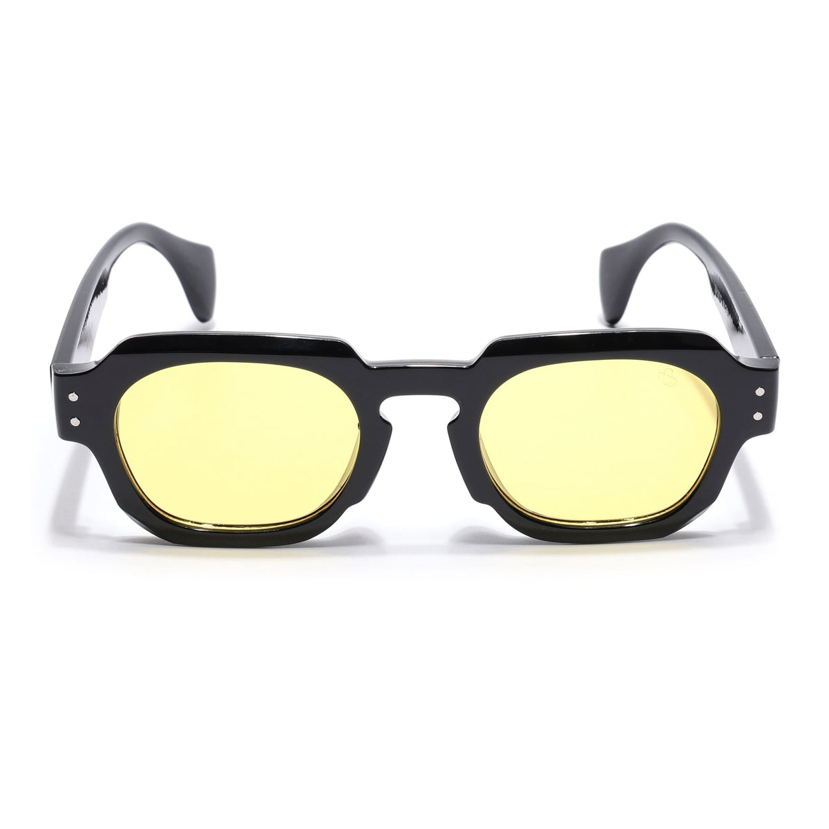 Milan - Black Round Sunglasses I Yellow Lense (3717CL991)