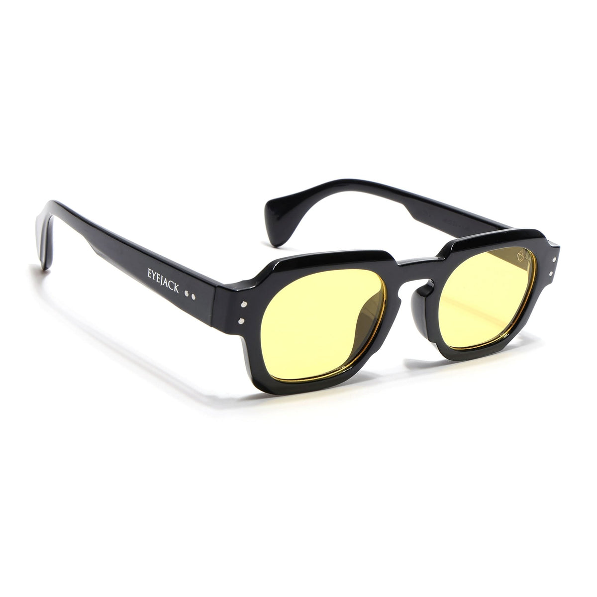 Milan - Black Round Sunglasses I Yellow Lense (3717CL991)