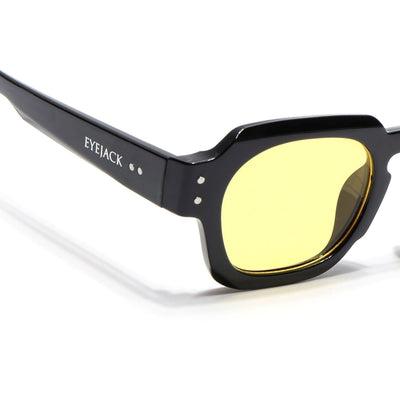 Milan - Black Round Sunglasses I Yellow Lense (3717CL991)