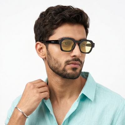 Milan - Black Round Sunglasses I Yellow Lense (3717CL991)