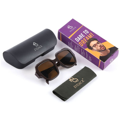 Eyejack Brown Oversize Sunglasses for Women (3732CL995)