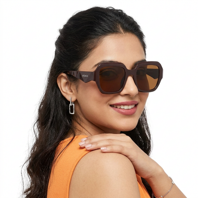 Eyejack Brown Oversize Sunglasses for Women (3732CL995)
