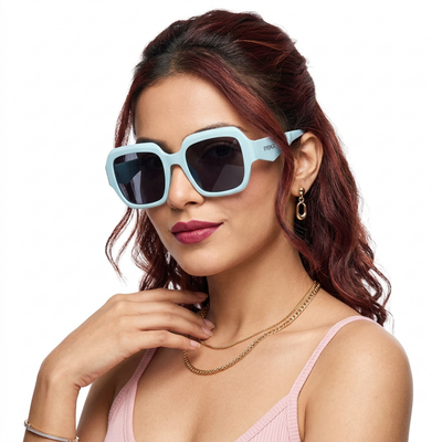 Eyejack Sky Blue Oversize Sunglasses for Women (3732CL996)