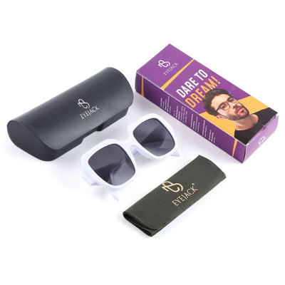 Eyejack White Oversize Sunglasses for Women (3732CL997)