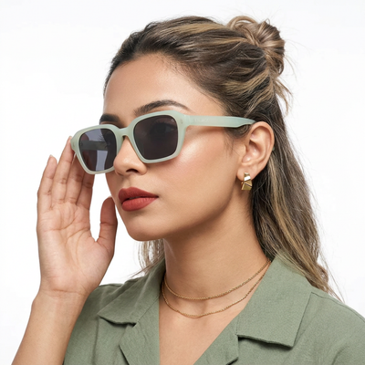 Eyejack Sea Green Square Sunglasses for Men & Women (3740CL1001)