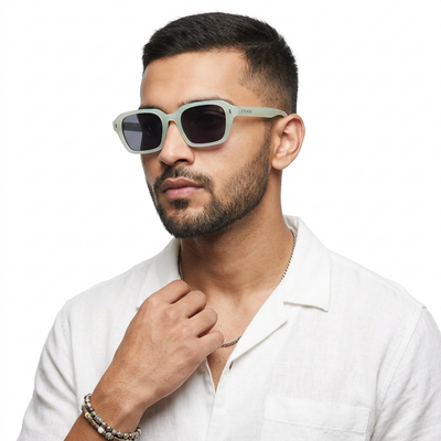 Eyejack Sea Green Square Sunglasses for Men & Women (3740CL1001)