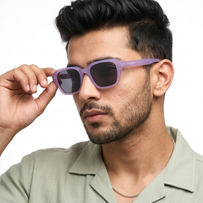 Eyejack Purple Square Sunglasses for Men & Women (3740CL1002)