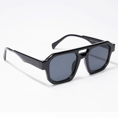 Eyejack Solar Square Sunglasses for Men & Women (Black Lens | Shine Black Frame - 3753CL506-C1)