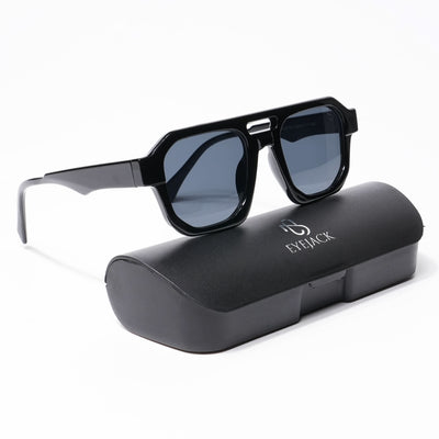 Eyejack Solar Square Sunglasses for Men & Women (Black Lens | Shine Black Frame - 3753CL506-C1)