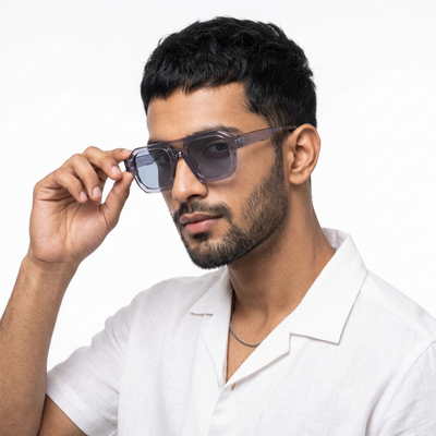Eyejack Solar Square Sunglasses for Men & Women (Grey Lens | Grey Frame - 3753CL507-C2)