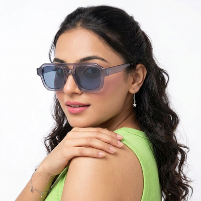 Eyejack Solar Square Sunglasses for Men & Women (Grey Lens | Grey Frame - 3753CL507-C2)