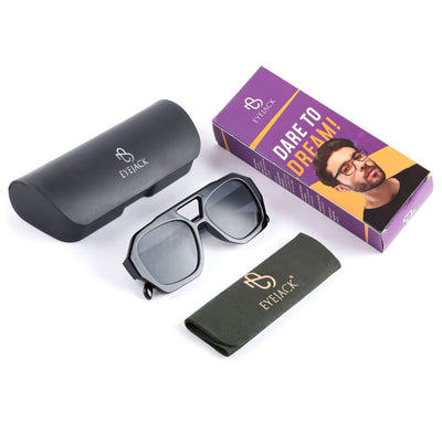 Eyejack Black Wayfarer Sunglasses for Men & Women (3761CL1003)