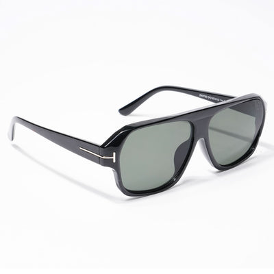 BEAM - Shine Black Square Sunglasses I Green Lens - 3793CL515-C4