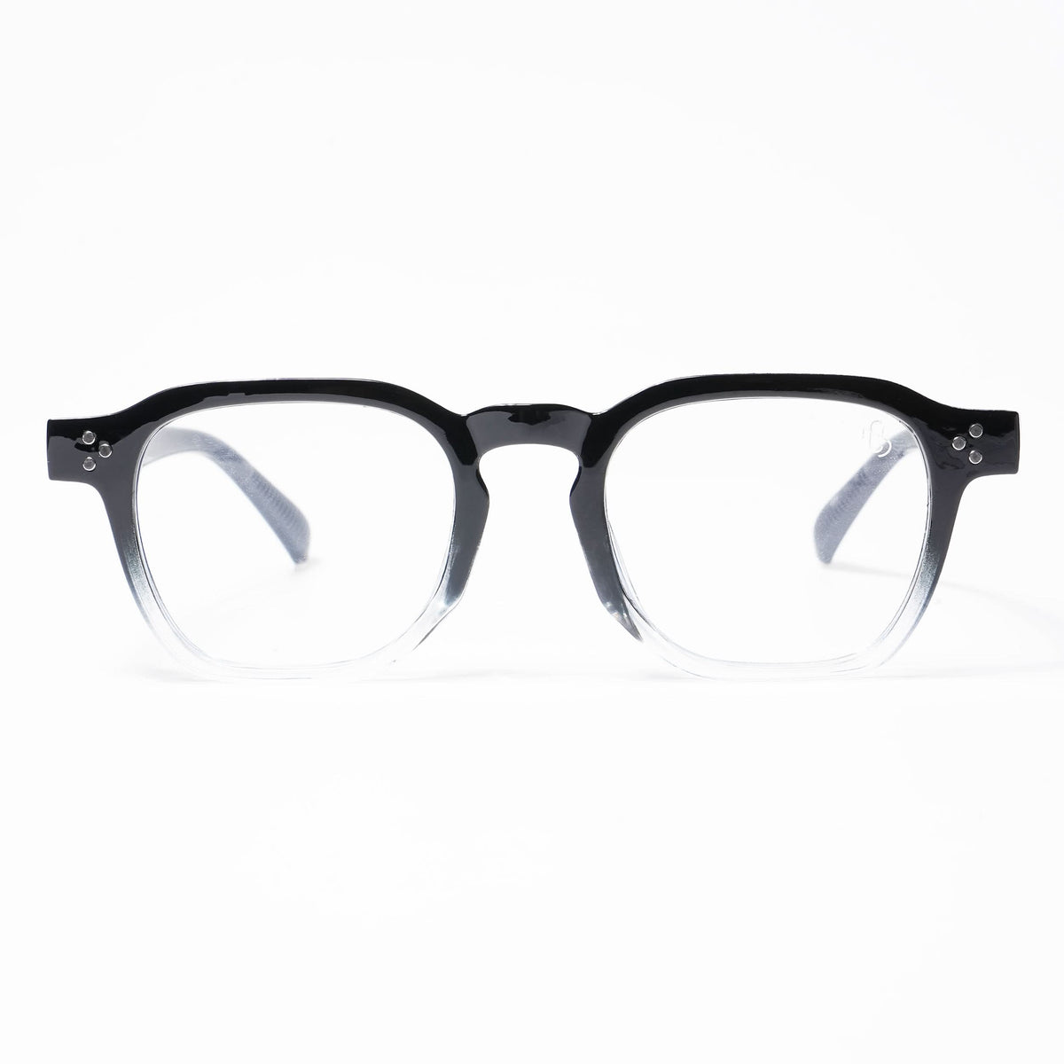 Eyejack Black & Transparent Square Eyeglasses for Men & Women (3797CL522-C2)