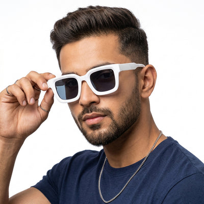 Cubix - White Square Sunglasses I Black Lens - 3803CL527-C4)