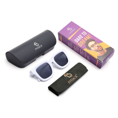 Cubix - White Square Sunglasses I Black Lens - 3803CL527-C4)