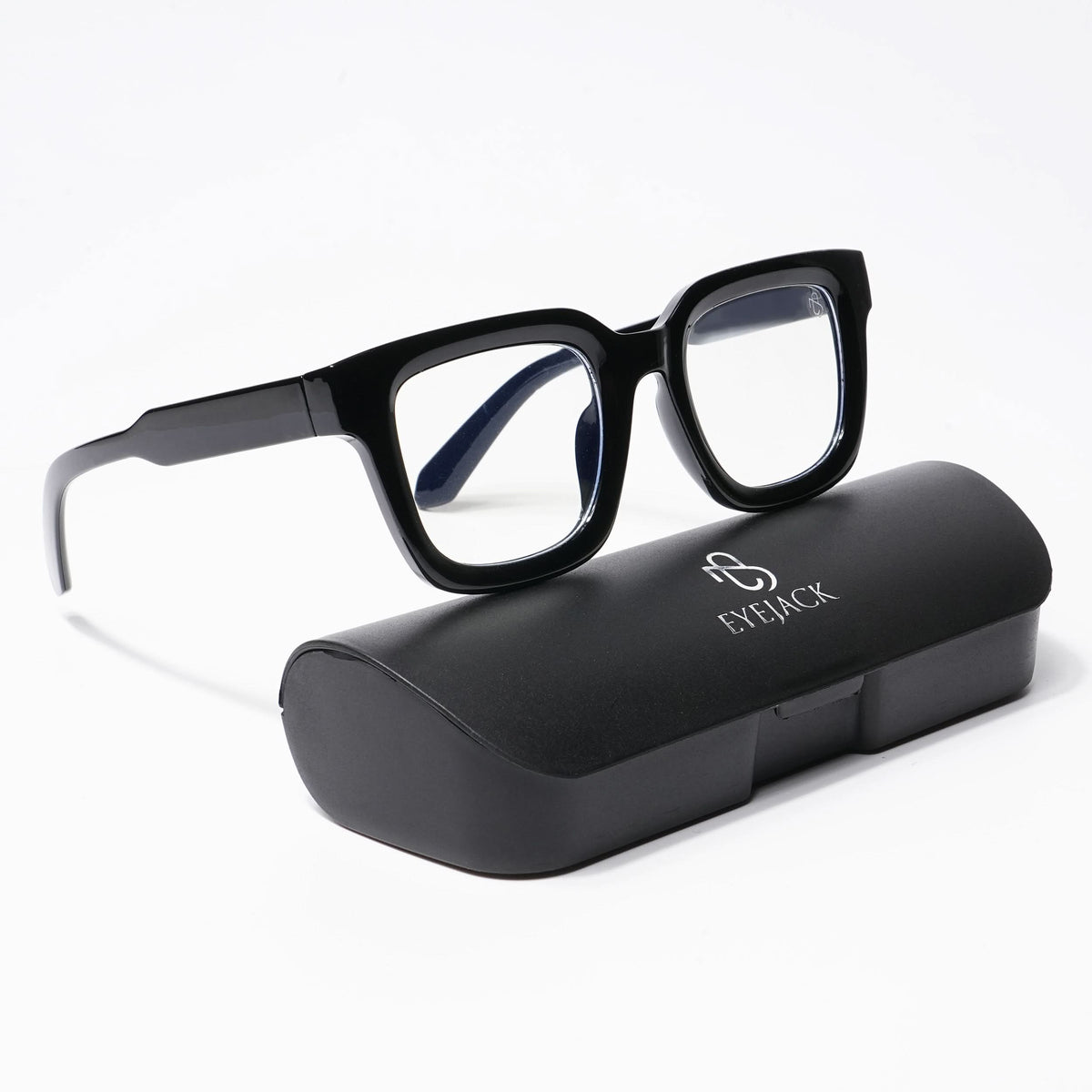 Cubix - Shine Black Square Eyeglasses I Transparent Lens (3803CL529-C1)