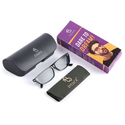Eyejack Black Rectangle Sunglasses for Women (3972CL1020)