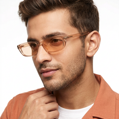 Eyejack Orange Rectangle Sunglasses for Women (3972CL1022)