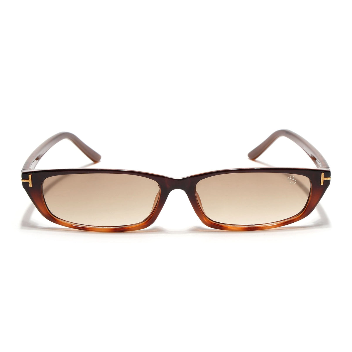 Eyejack Black & Brown Rectangle Sunglasses for Women (3972CL1024)