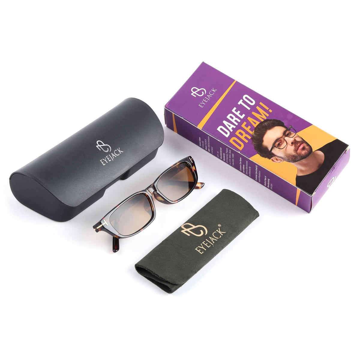 Eyejack Demi Brown Rectangle Sunglasses for Women (3972CL1025)