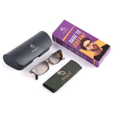 Eyejack Demi Brown Rectangle Sunglasses for Women (3972CL1025)