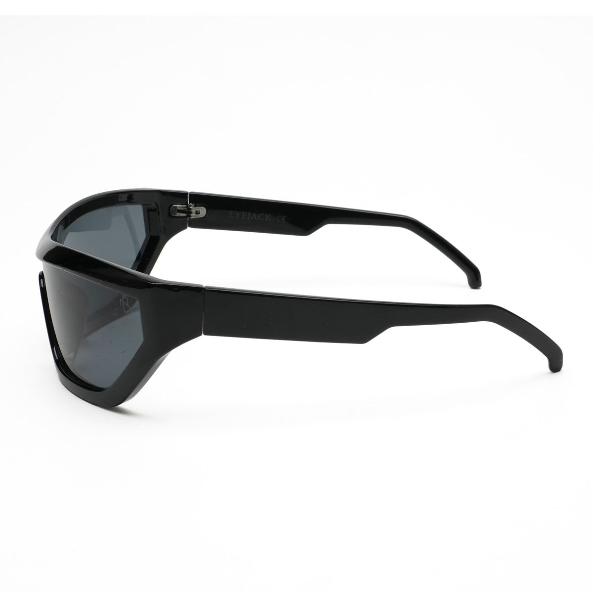 Eyejack Wrap Around Sunglasses for Men & Women (Black Lens | Shine Black Frame - 3980CL552-C1)