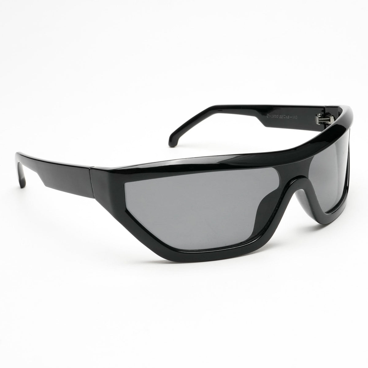 Eyejack Wrap Around Sunglasses for Men & Women (Black Lens | Shine Black Frame - 3980CL552-C1)