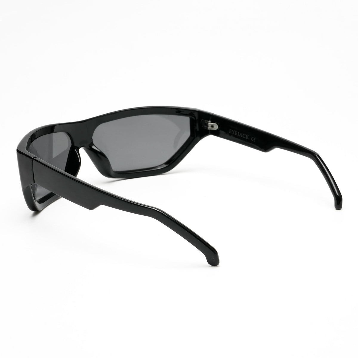 Eyejack Wrap Around Sunglasses for Men & Women (Black Lens | Shine Black Frame - 3980CL552-C1)