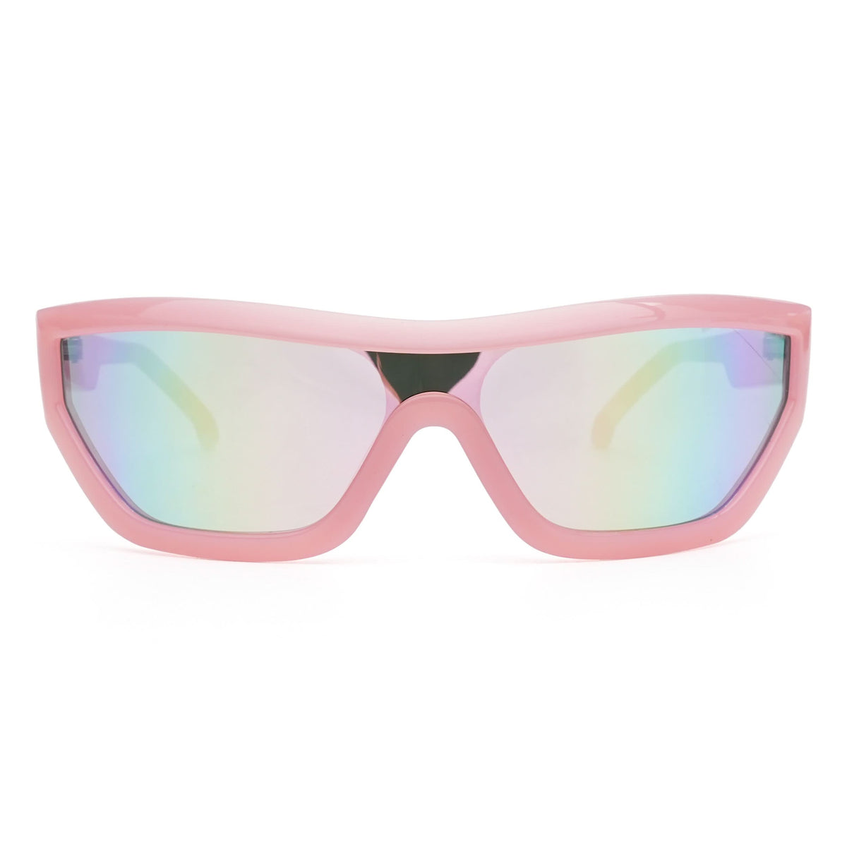 Eyejack Wrap Around Sunglasses for Men & Women (Multicolor Lens | Pink Frame - 3980CL558-C7)