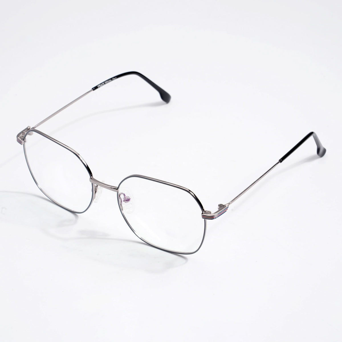 EyeJack DISK Grey Geometric Eyeglasses for Men & Women (128611CL225-C2)