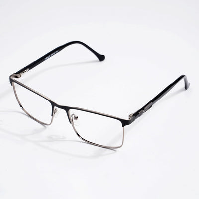 EyeJack DISK Grey & Silver Rectangle Eyeglasses for Men & Women (128614CL239-C1)