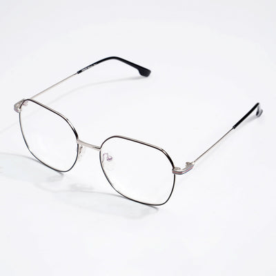 EyeJack DISK Black & Grey Geometric Eyeglasses for Men & Women (128611CL228-C5)
