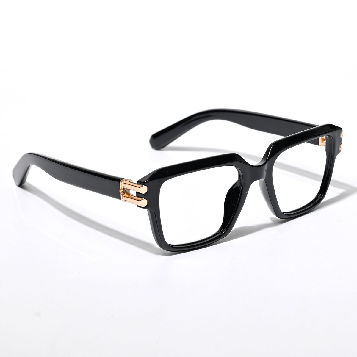 Eyejack Wolf Shine Black Square Eyeglasses for Men & Women (82110CL586-C1)