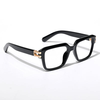 Eyejack Wolf Shine Black Square Eyeglasses for Men & Women (82110CL586-C1)