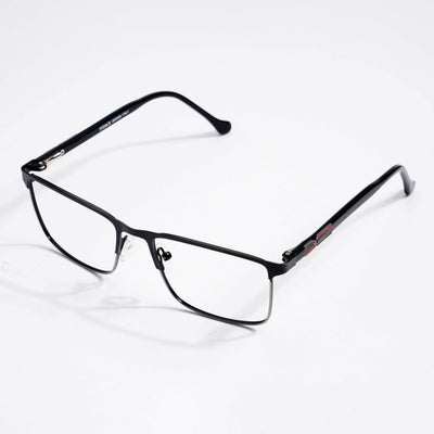 EyeJack DISK Shine Black & Grey Rectangle Eyeglasses for Men & Women (128614CL240-C2)