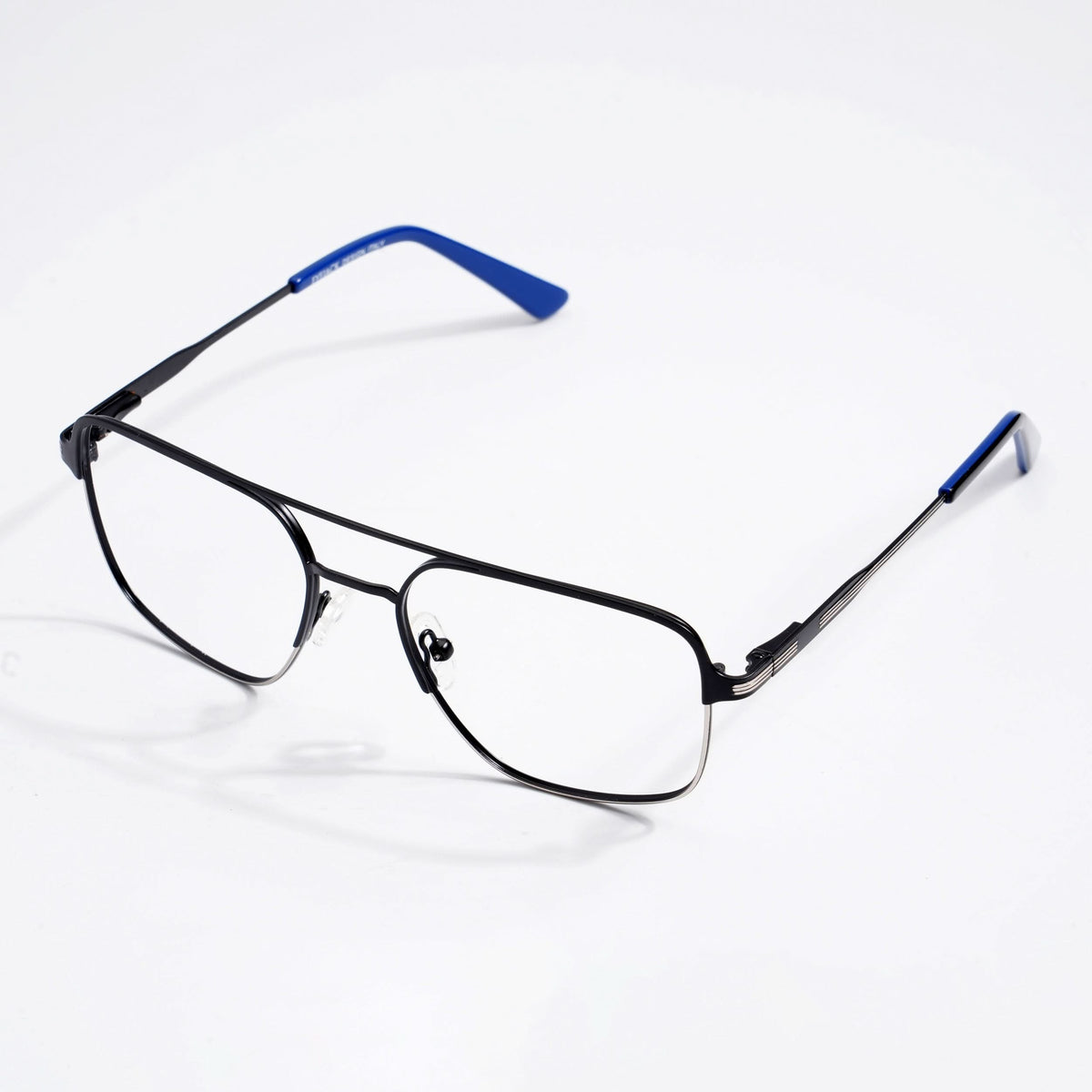 EyeJack DISK Black & Grey Wayfarer Eyeglasses for Men & Women (128605CL190-C1)