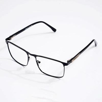 EyeJack DISK Shine Black Square Eyeglasses for Men & Women (128615CL244-C1)