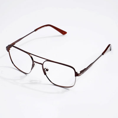 EyeJack DISK Brown & Grey Wayfarer Eyeglasses for Men & Women (128605CL194-C5)