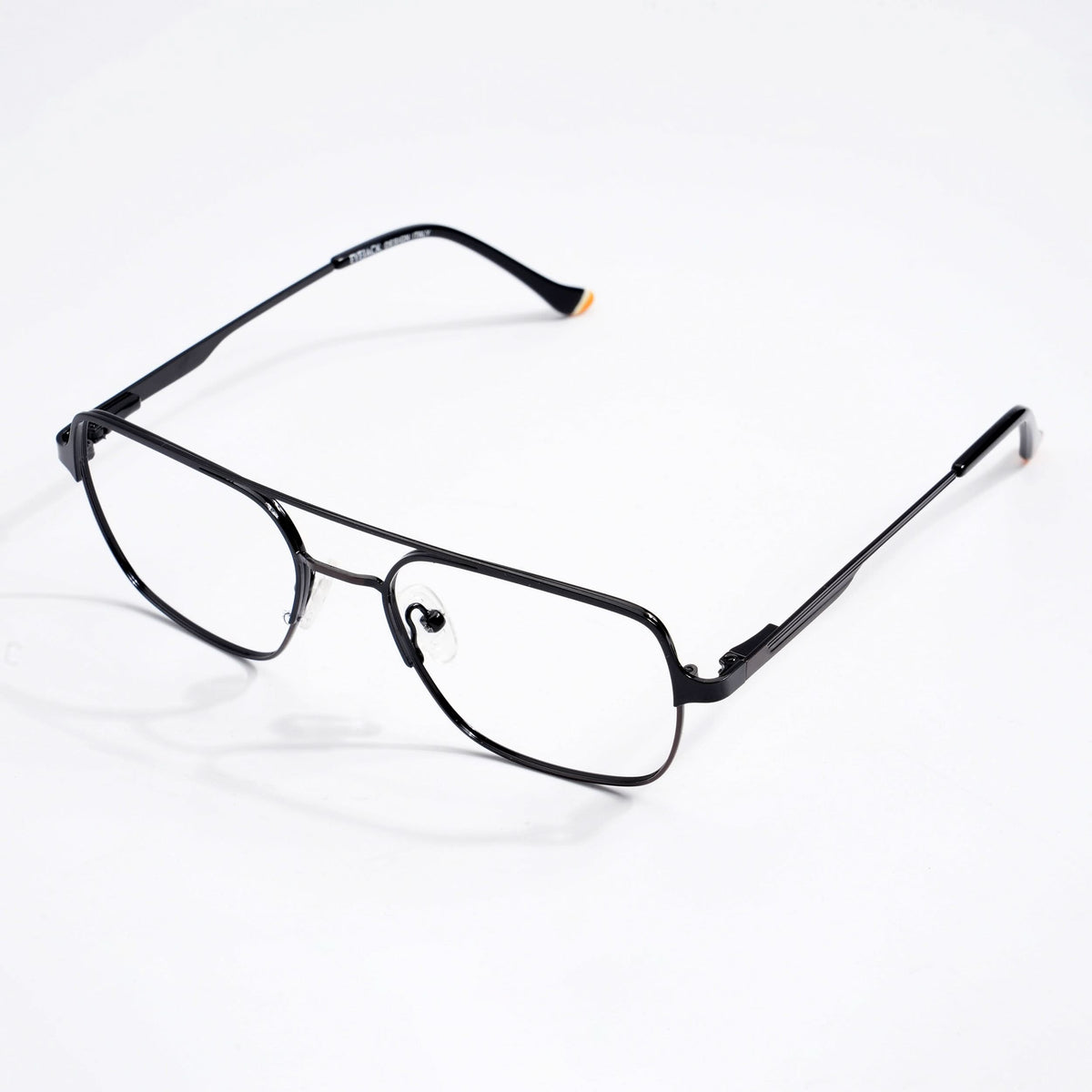 EyeJack DISK Black & Grey Wayfarer Eyeglasses for Men & Women (128603CL180-C1)