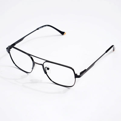 EyeJack DISK Black & Grey Wayfarer Eyeglasses for Men & Women (128603CL180-C1)