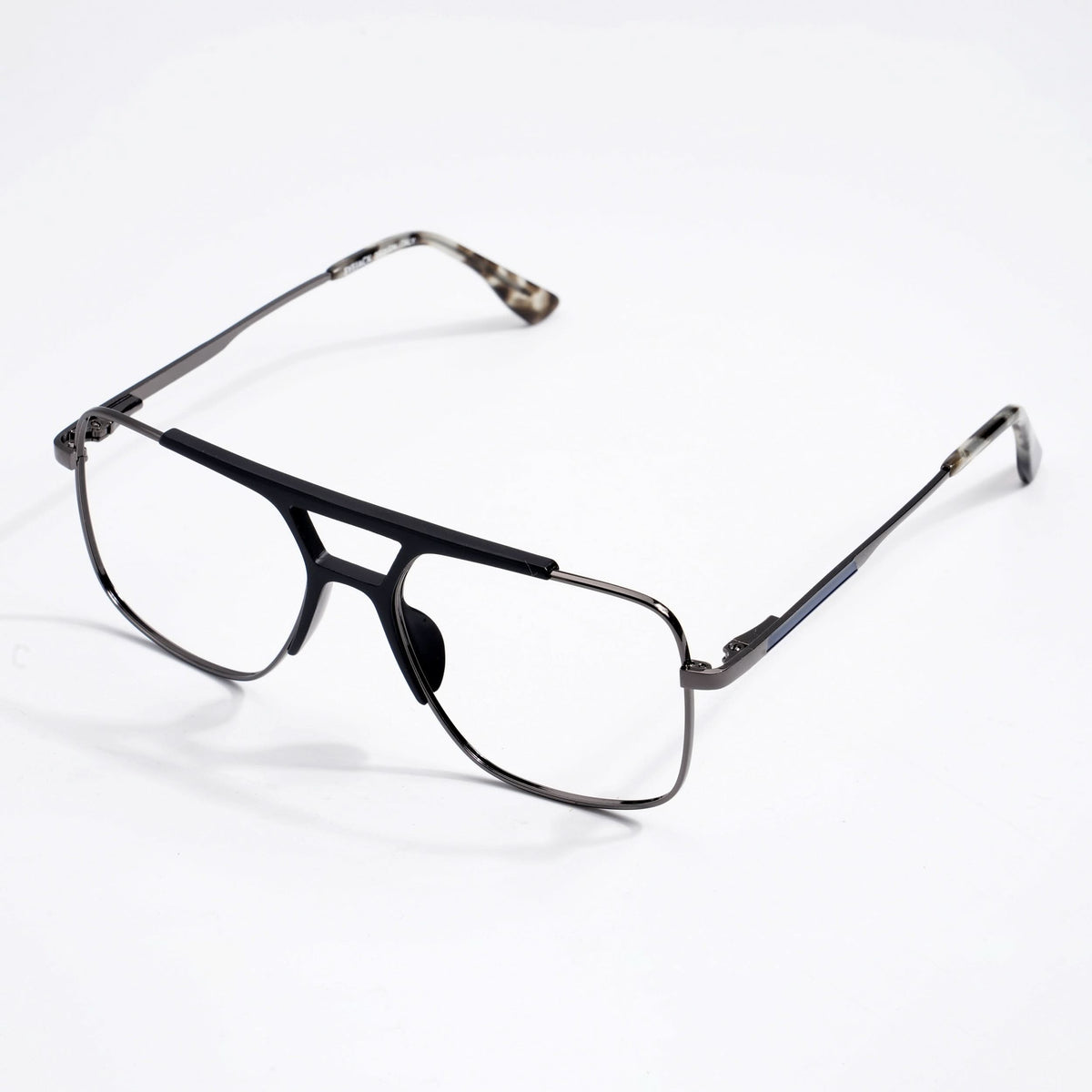 EyeJack DISK Black & Grey Wayfarer Eyeglasses for Men & Women (128610CL222-C4)