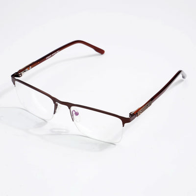 EyeJack DISK Brown Half Rim Eyeglasses for Men & Women (128613CL238-C5)