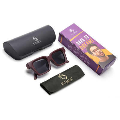 Eyejack Red Square Sunglasses for Men & Women (4834CL1194)